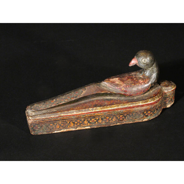 Painted Parrot Tika Box From Rajasthan - Ca 100 Yrs Old