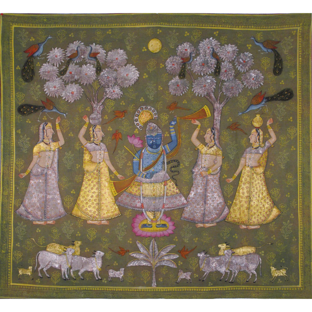 Painted Pichwai From Nathdwara Rajasthan | Indigo Oriental Antiques
