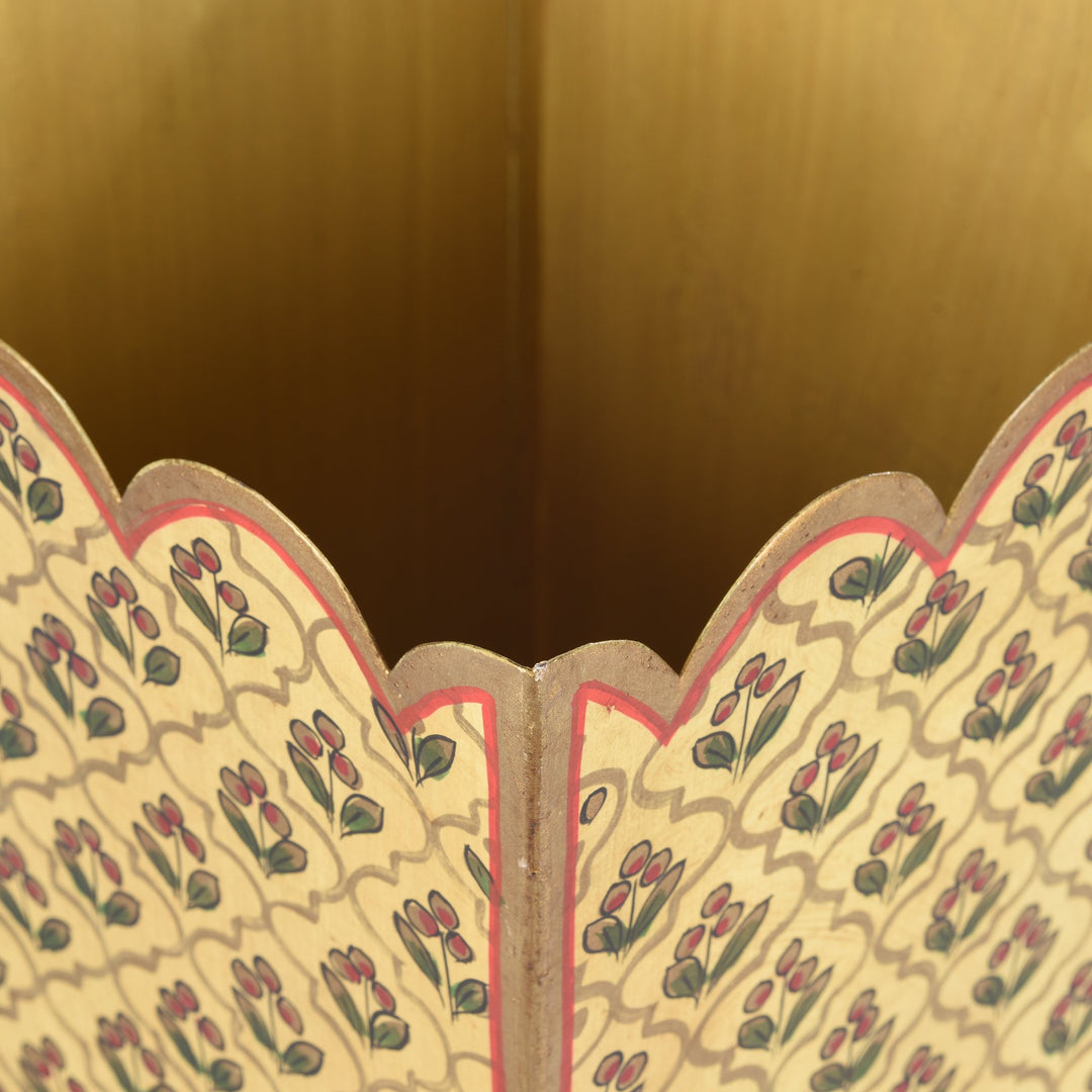 Vintage Yellow Painted Indian Toleware Planter made from Recycled Metal | Indigo Oriental Antiques