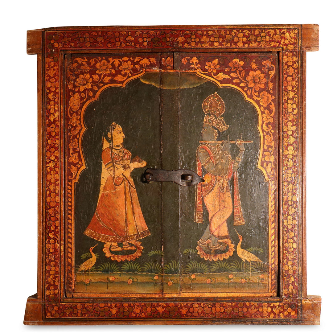 Painted Window from Bikaner, Rajasthan - 19thC | Indigo Oriental Antiques