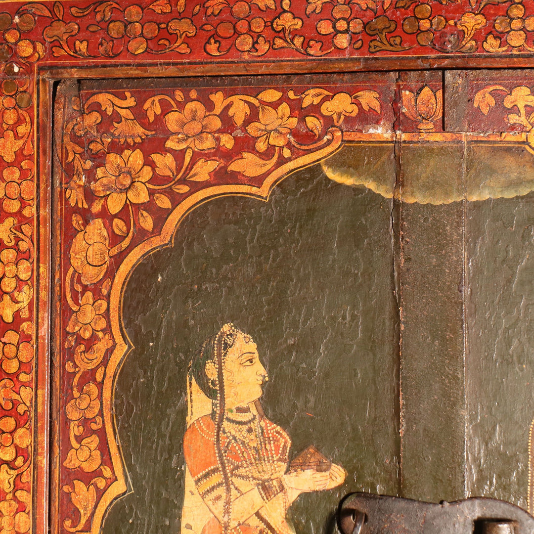 Painted Window from Bikaner, Rajasthan - 19thC | Indigo Oriental Antiques