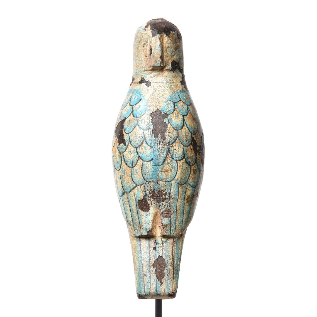 Painted Wooden Bird On Stand From Rajasthan | Indigo Antiques