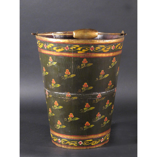 Painted Wooden Bucket From Rajasthan
