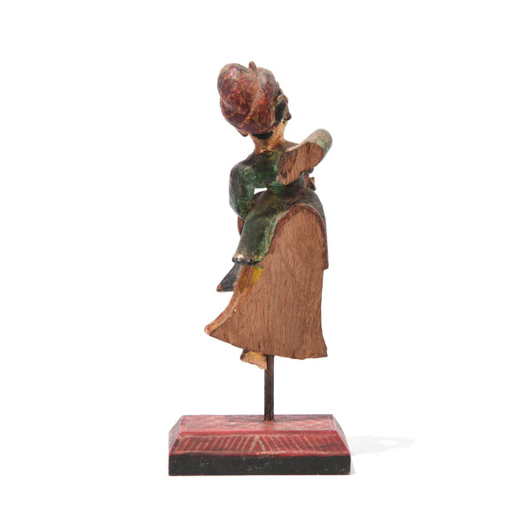 Painted Wooden Figure From Pratapgargh - 19thC