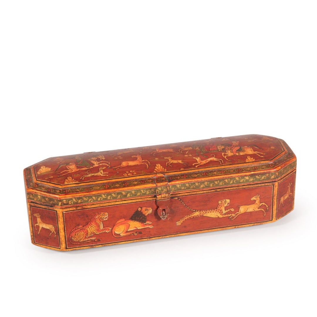 Rajasthani Hand Painted Pen Box | Indigo Oriental Antiques