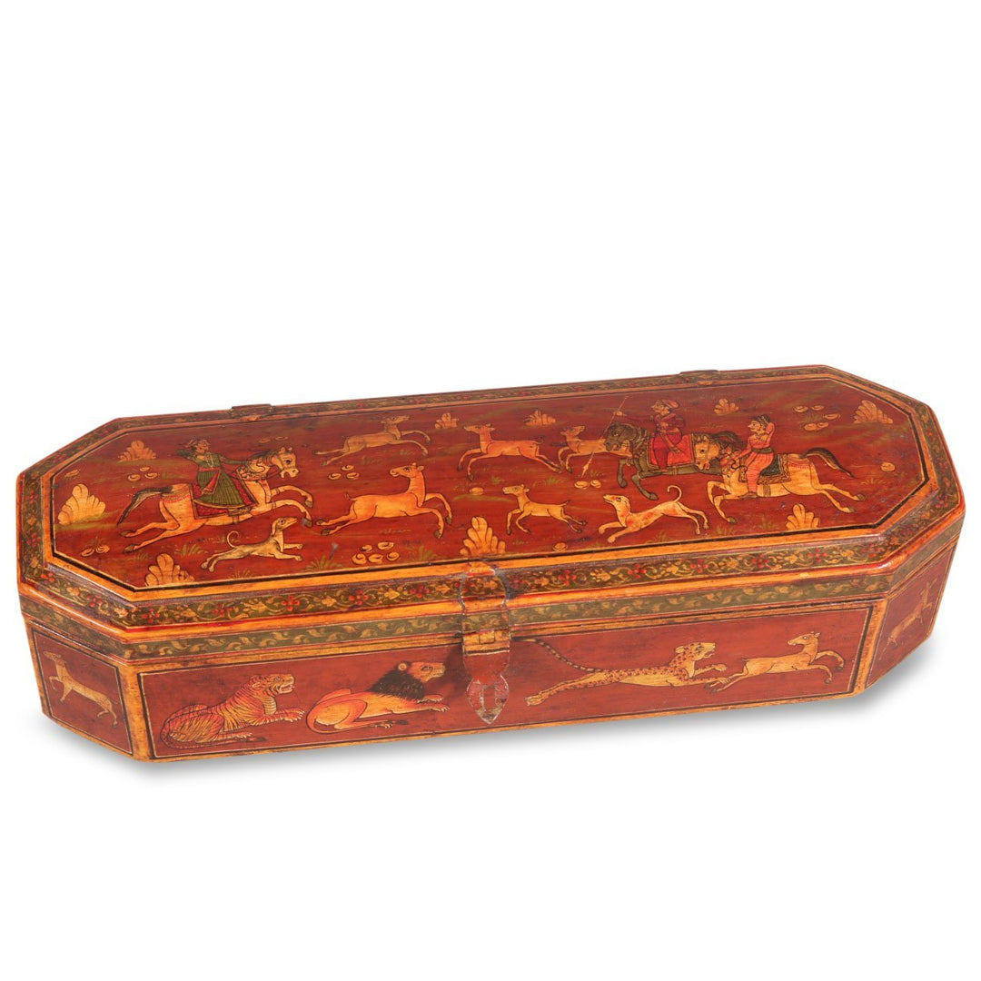 Rajasthani Hand Painted Pen Box | Indigo Oriental Antiques