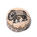 Round Inlay Trinket Box - Elephant Design