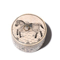 Round Inlay Trinket Box - Horse Design