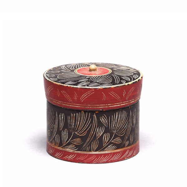 Scratchwork Lacquer Pot from Kutch - 19thC