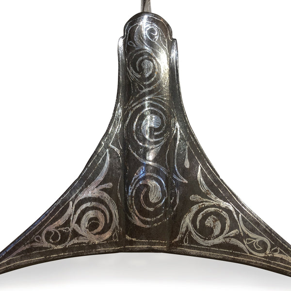 Silver Inlaid Iron Stirrup From Persia- 19thC Silver Inlaid Iron Stirrup From Persia- 19thC