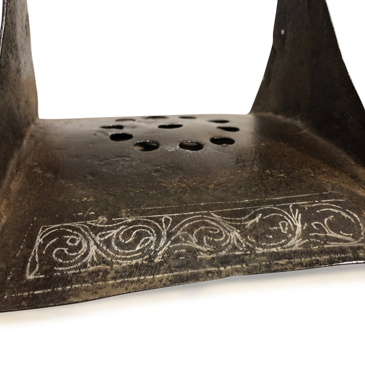 Steel Stirrup Inlaid with Silver - from Morocco - 19thC - 19.5 x 14.5 x 23 (wxdxh cms) - M363
