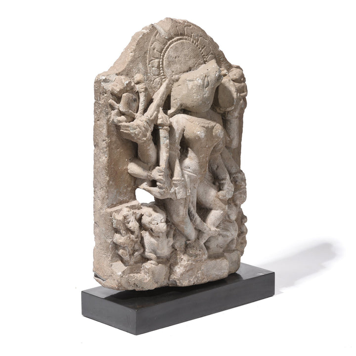 Antique Indian Stone Varuna Statue On Stand - Late 18thC | Indigo Antiques