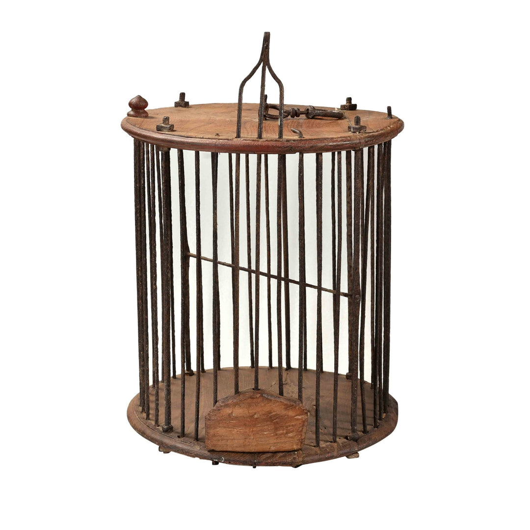 Teak & Iron Bird Cage From Gujarat - 19thC | Indigo Oriental Antiques