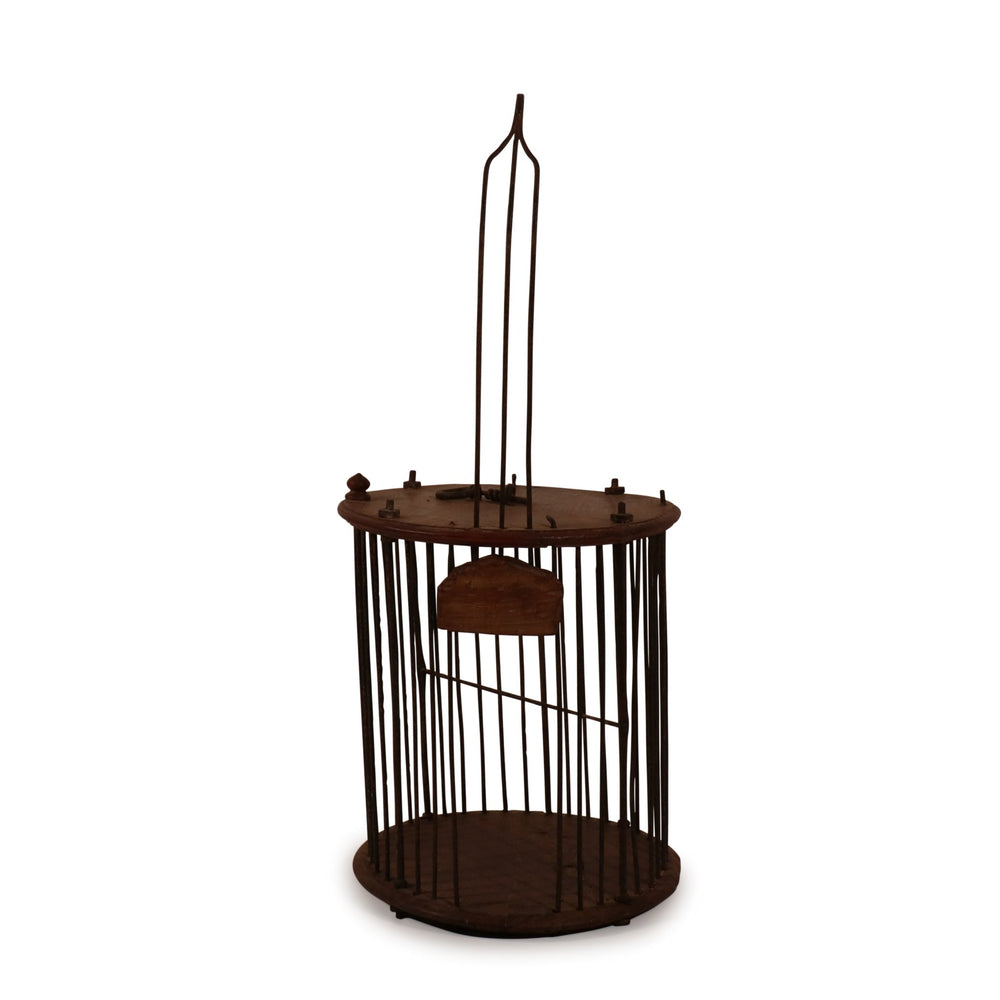 Teak & Iron Bird Cage From Gujarat - 19thC | Indigo Oriental Antiques