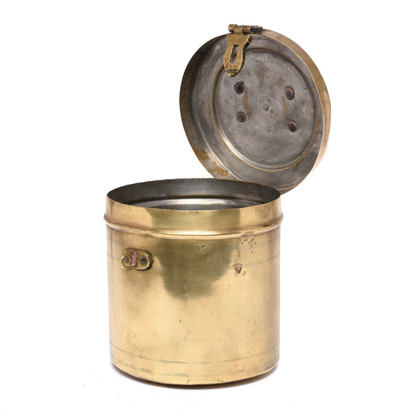 Vintage Indian Brass Food Caddy - Ca 1940 Vintage Indian Brass Food Caddy - Ca 1940
