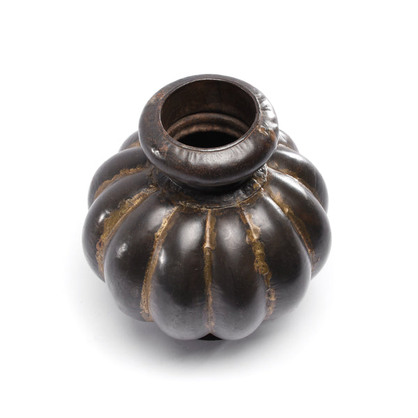 Vintage Iron & Brass Melon Lota