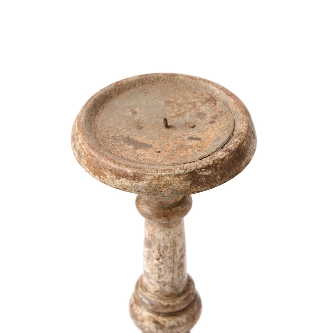 White Vintage Candle Stick | Indigo Antiques