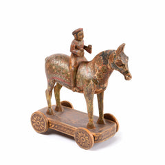 Wooden Painted Horse Wheeltoy - 19thC Wooden Painted Horse Wheeltoy - 19thC
