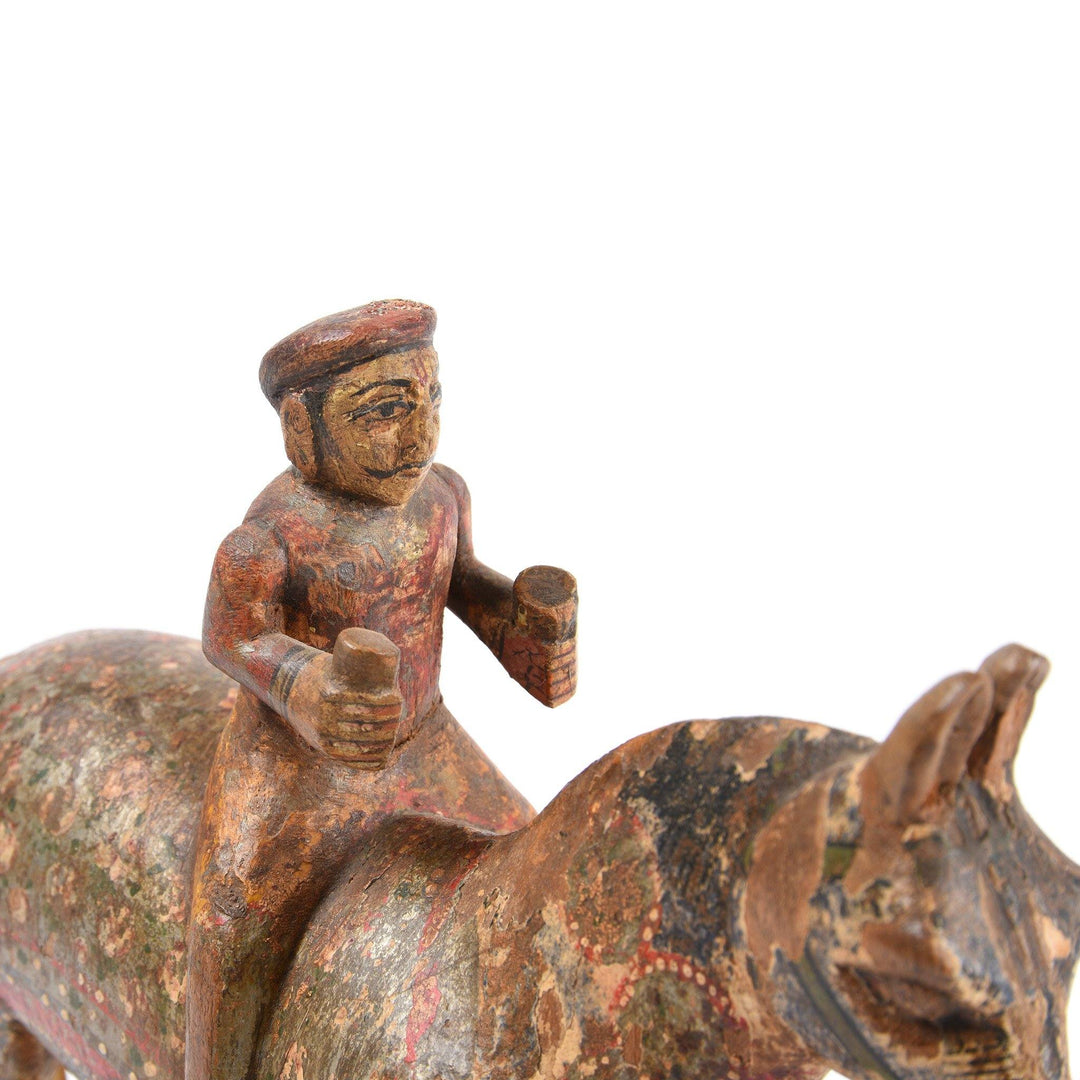 Wooden Painted Horse Wheeltoy - 19thC | Indigo Antiques