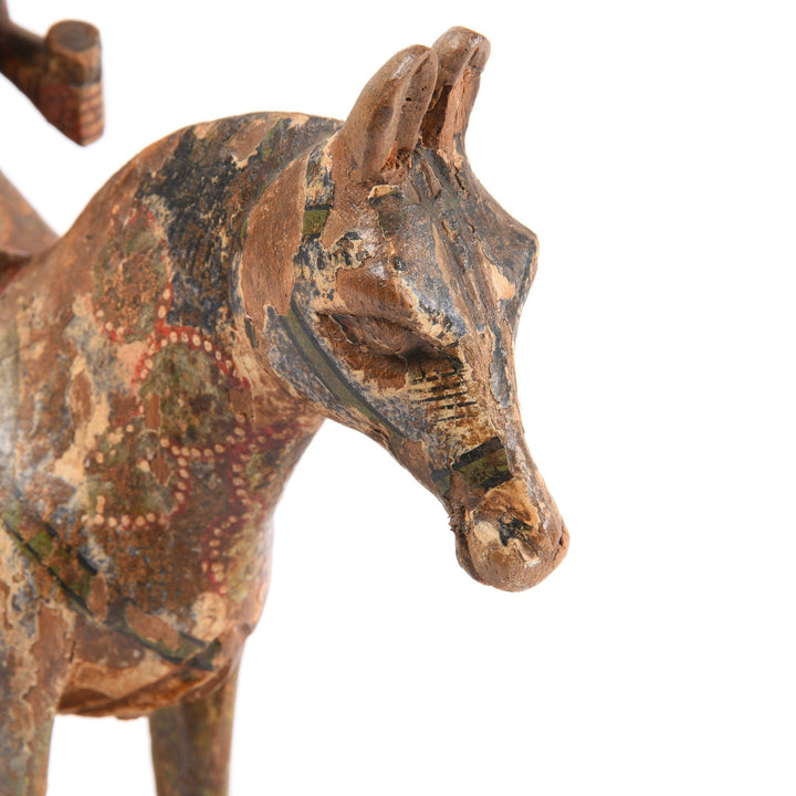 Wooden Painted Horse Wheeltoy - 19thC | Indigo Antiques