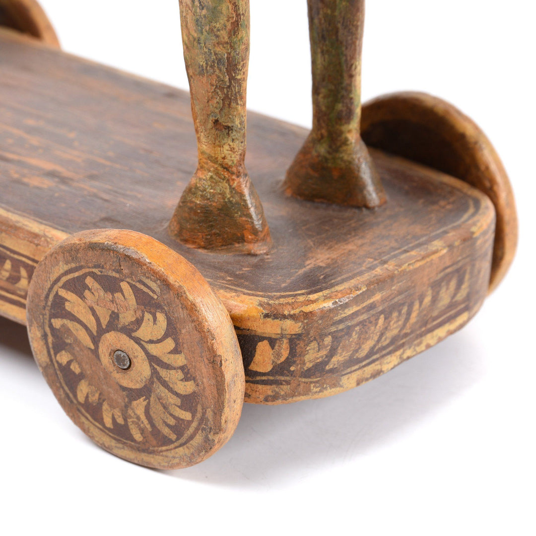 Wooden Painted Horse Wheeltoy - 19thC | Indigo Antiques