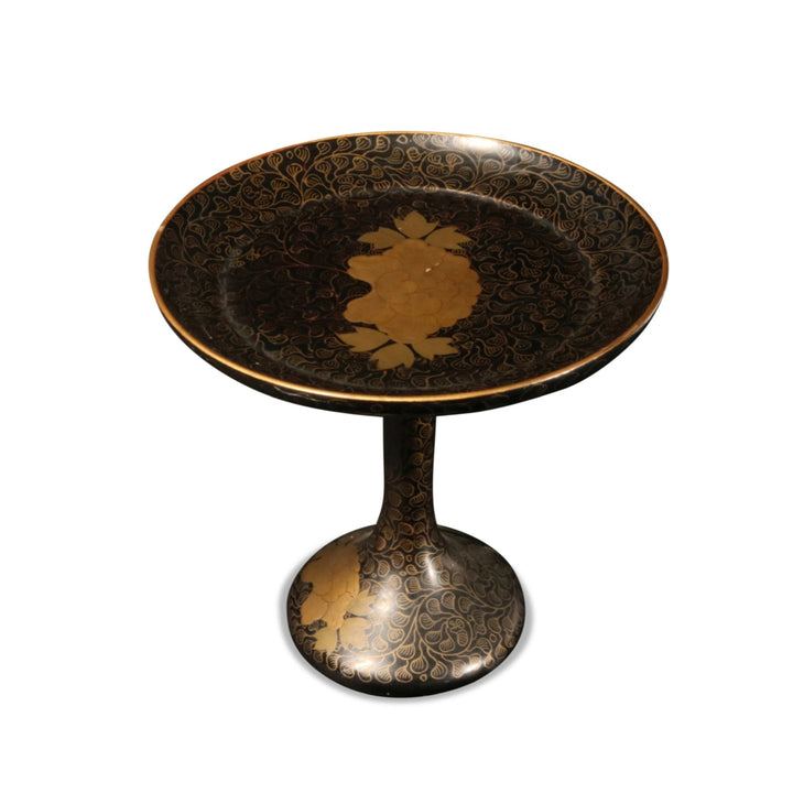 Black Lacquer Stand With Gold Decoration - Ca 1930 | Indigo Oriental Antiques