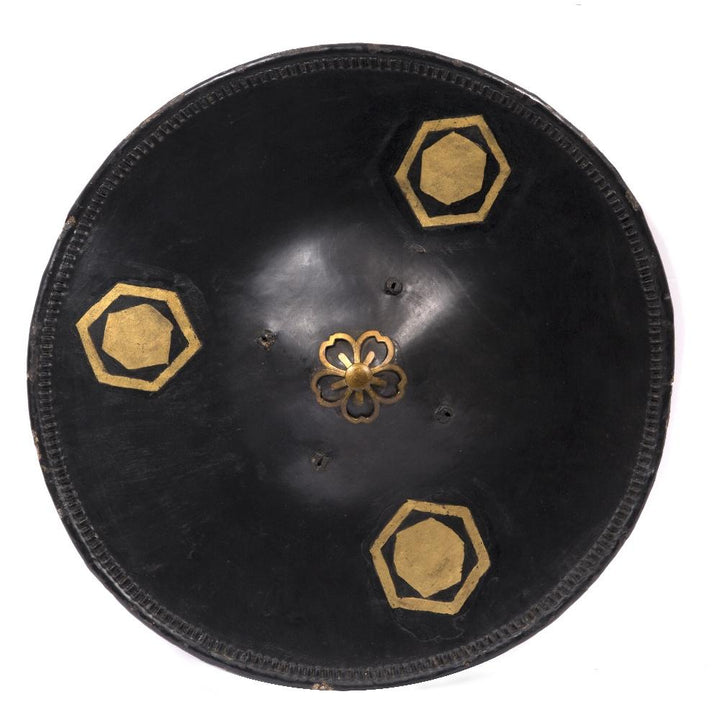 Lacquer Soldiers Hat "Jingasa" with Gilt Painting - 19thC | Indigo Oriental Antiques