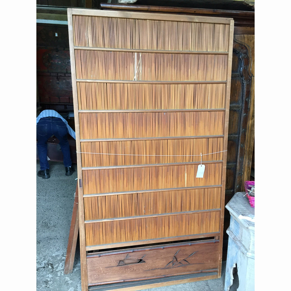 Pair of Old Japanese Bamboo Shoji Screens (Wide) - 20thC J215V1