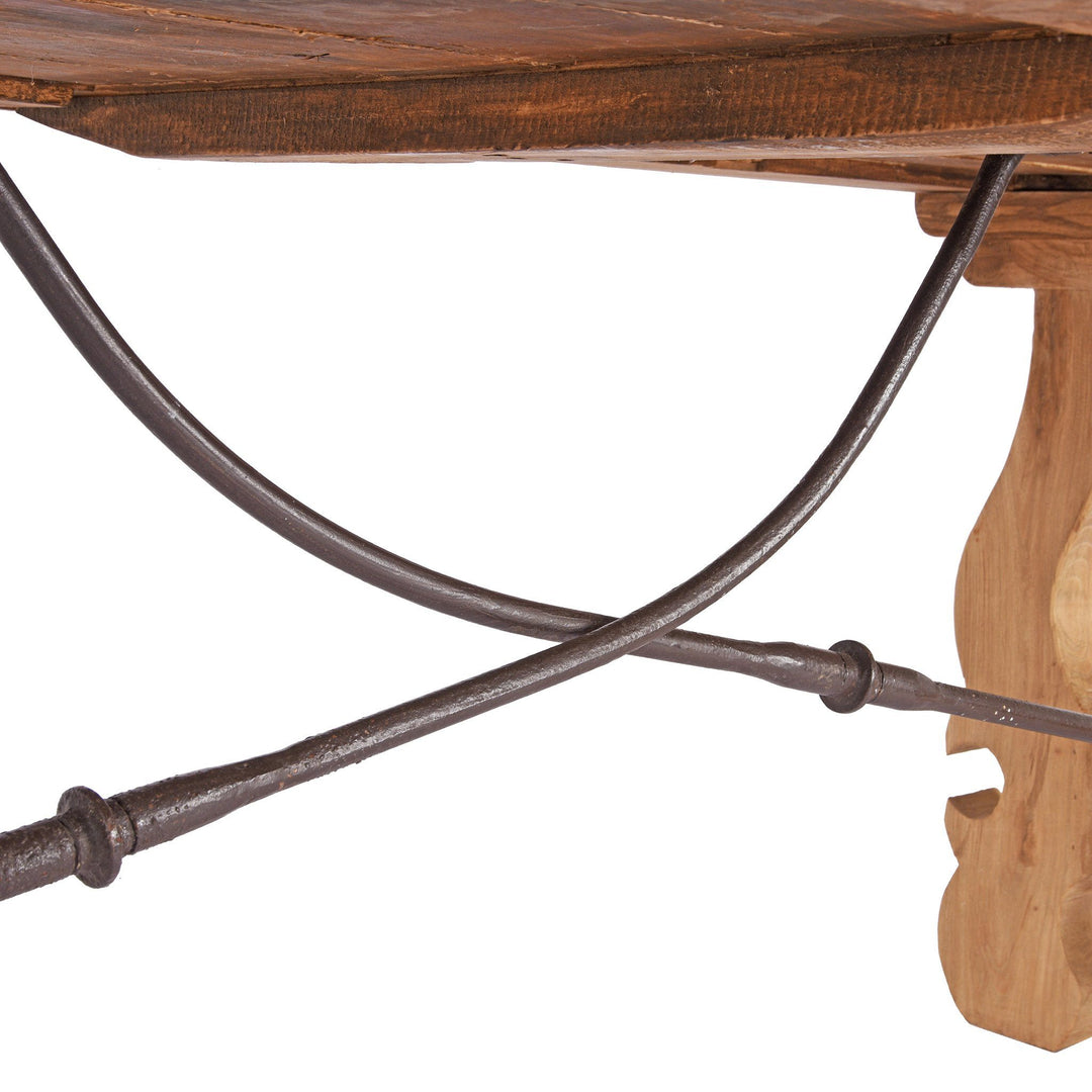 6- 8 Seater Dining Table Made From Bleached Old Elm Door | Indigo Oriental Antiques