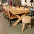 8 - 10 Seater Dining Table Made From Old Pine - X Leg Design