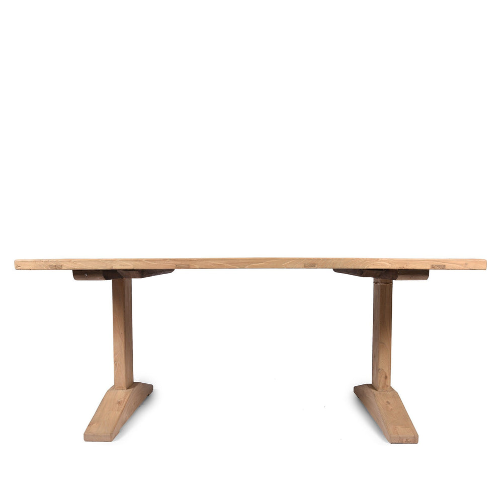 10 - 12 Seater Dining Table - Made From An Old Elm Door | Indigo Oriental Antiques