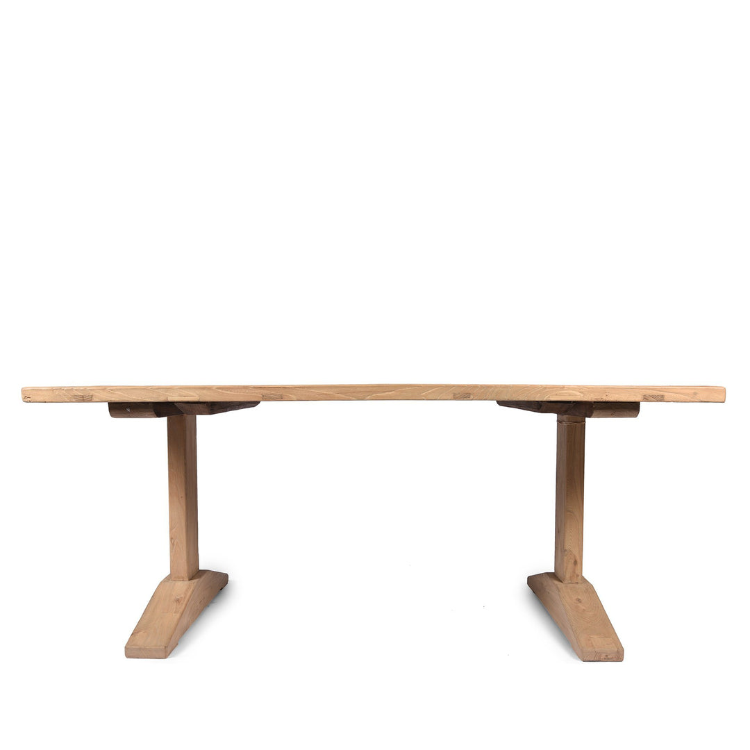 10 - 12 Seater Dining Table - Made From An Old Elm Door | Indigo Oriental Antiques