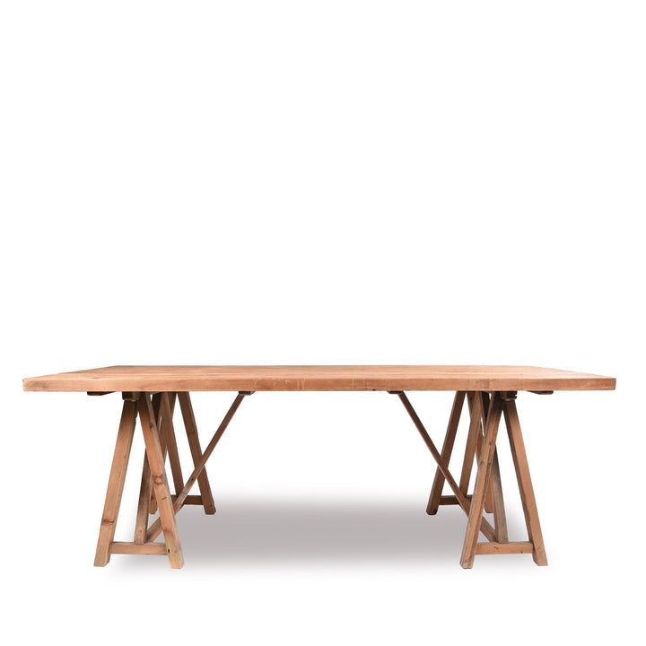 Trestle Dining Table Made From Reclaimed Pine | Indigo Antiques