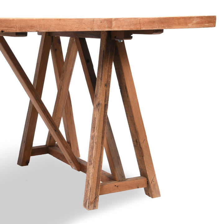 Trestle Dining Table Made From Reclaimed Pine | Indigo Antiques