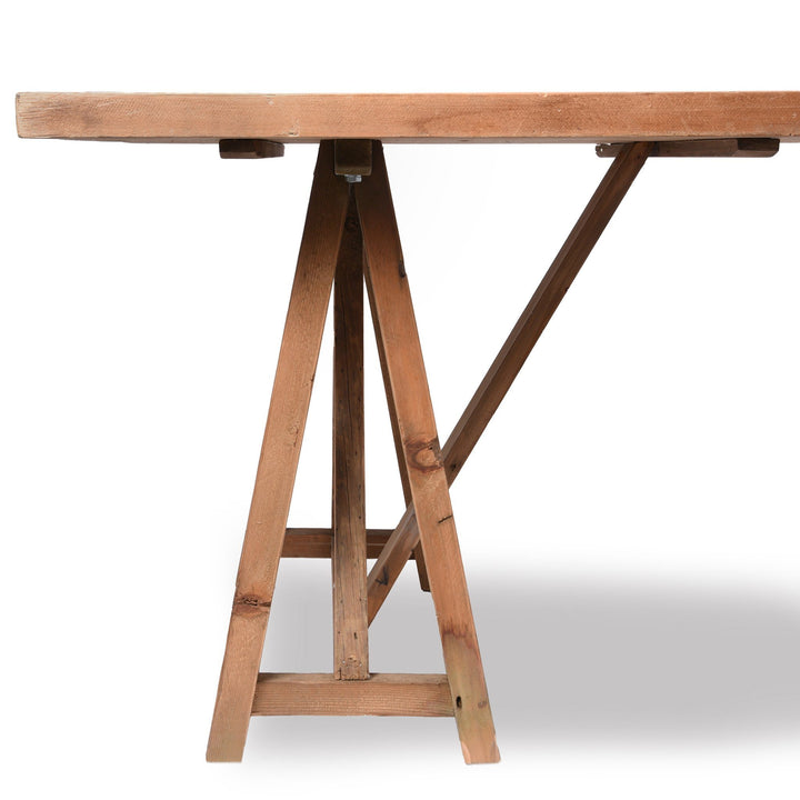 Trestle Dining Table Made From Reclaimed Pine | Indigo Antiques