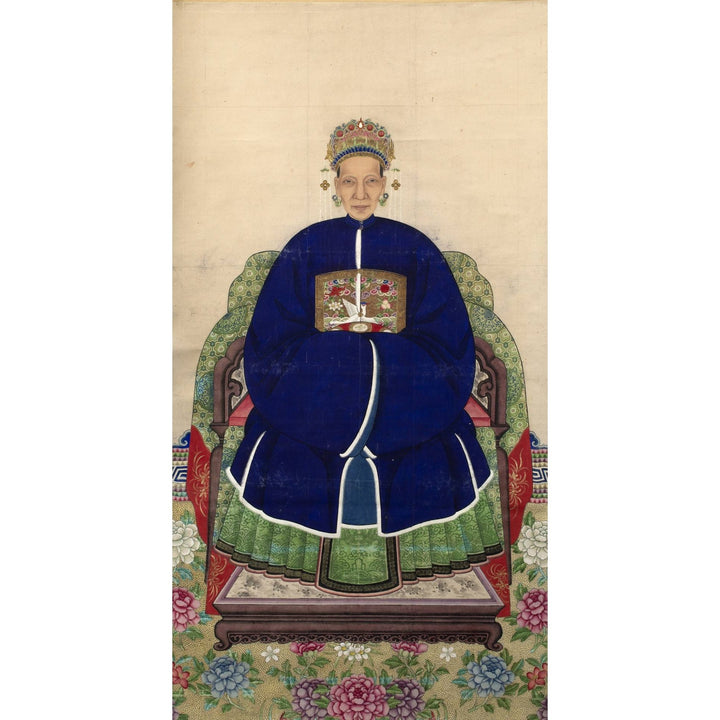 Chinese Ancestor Watercolour Painting Framed - 19thC - 86.5 x 2.5 x151 cm - M290A