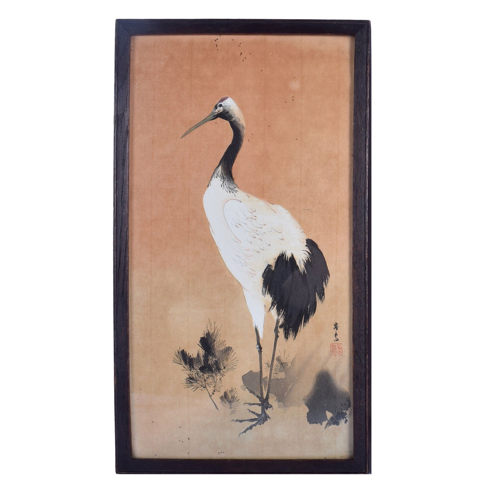 Framed Japanese Print- Siberian Crane - 1920 - 21 x 1.2 x 37 cms wxdxh - M356
