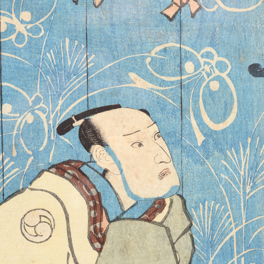 Detail of Framed Japanese Woodblock Print - Meiji Period | Indigo Antiques