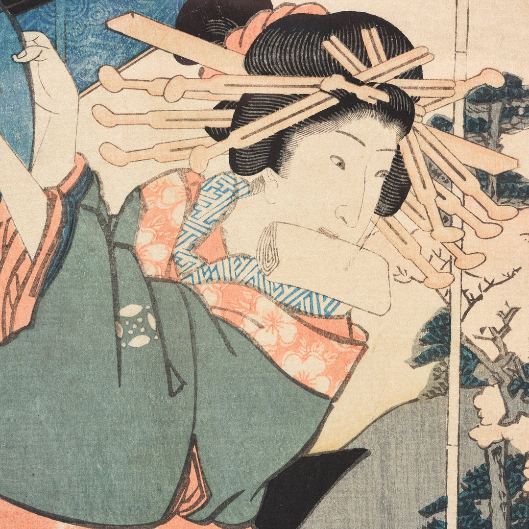 Framed Japanese Woodblock Print - Meiji Period | Indigo Antiques