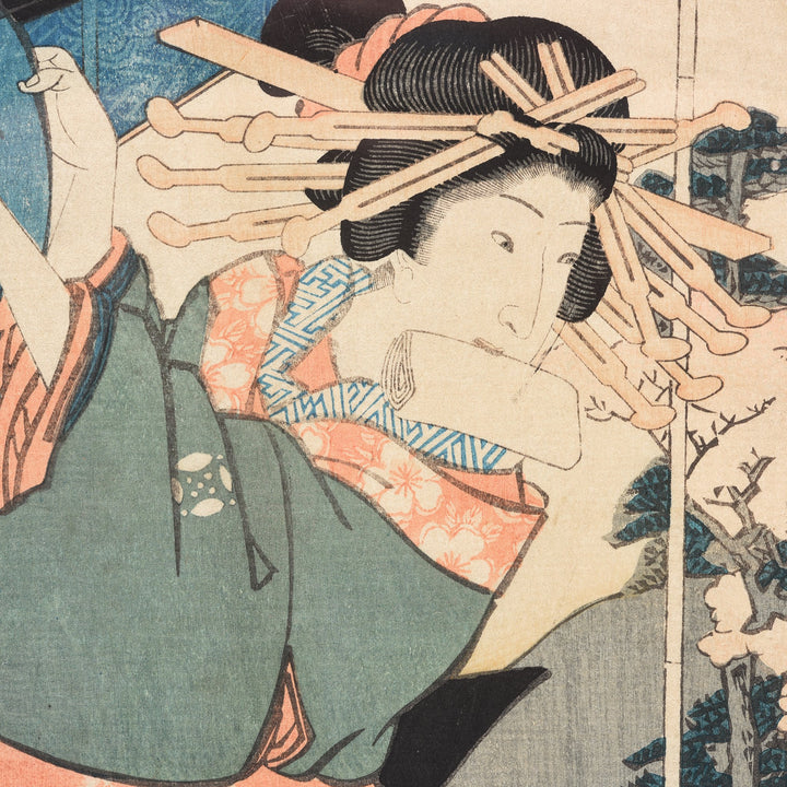 Framed Japanese Woodblock Print - Meiji Period | Indigo Antiques