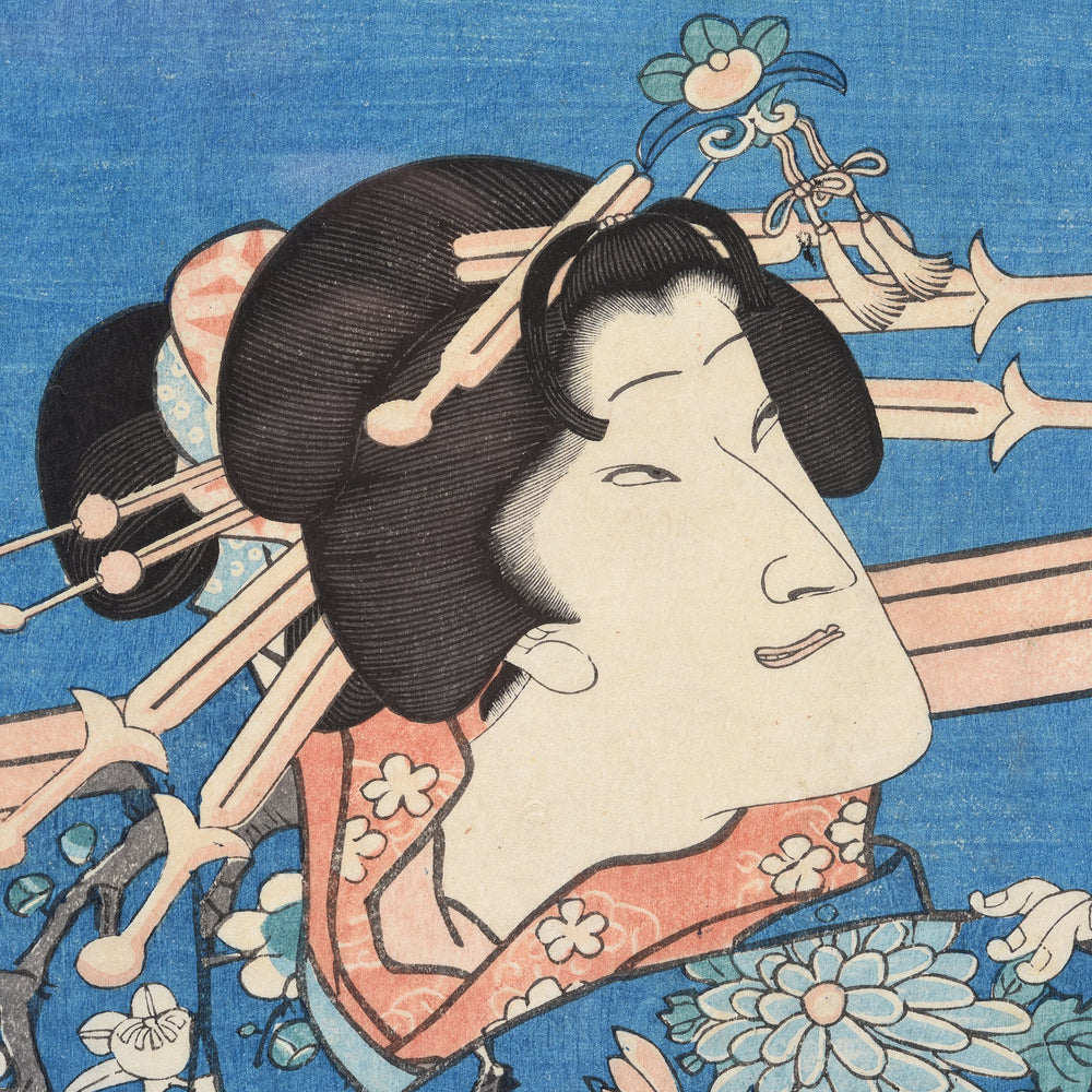 Framed Japanese Woodblock Print - Meiji Period | Indigo Antiques