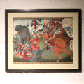 Framed Japanese Woodblock Print by Tsukioka Yoshitoshi  -19thC