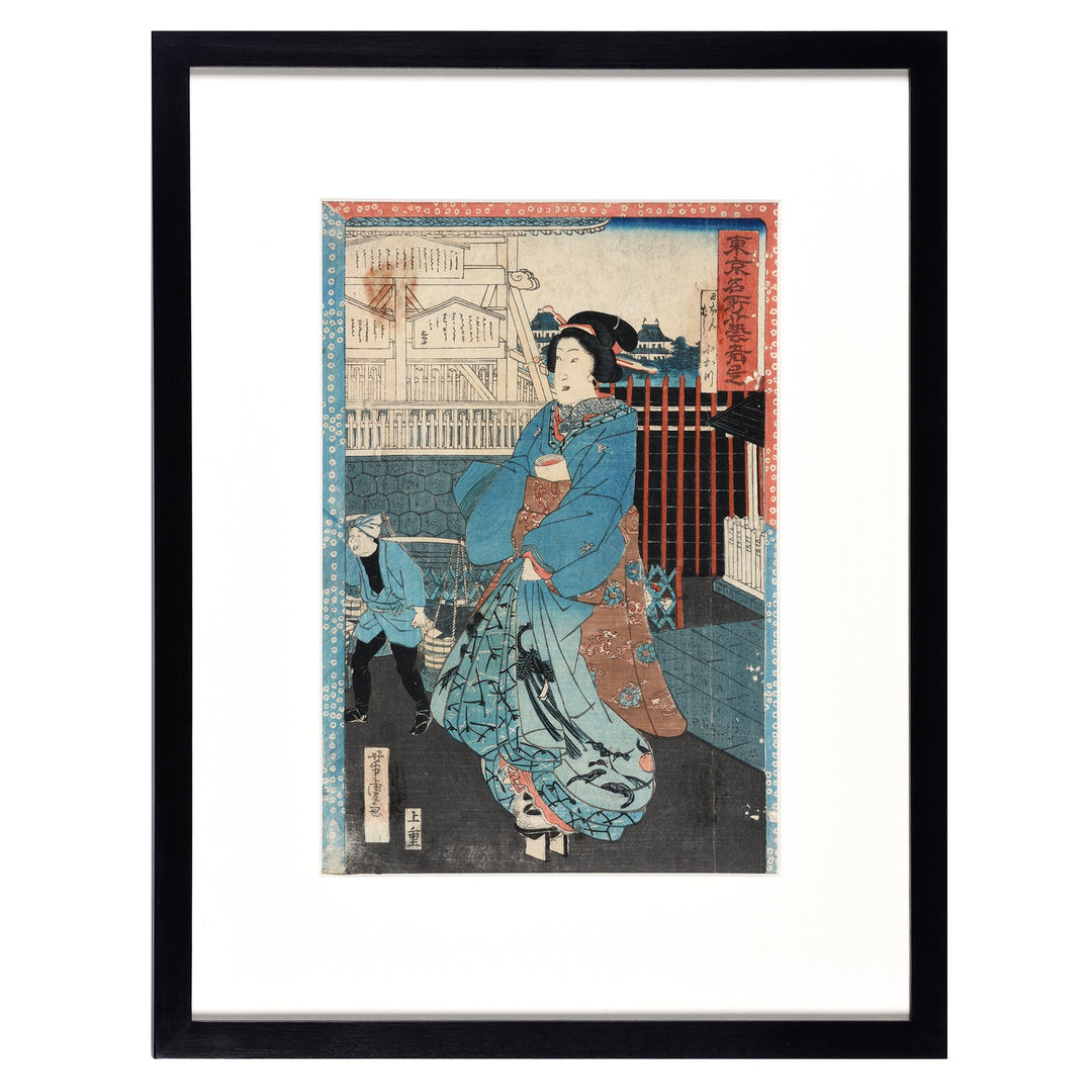Framed Japanese Woodblock Print - Meiji Period | Indigo Antiques