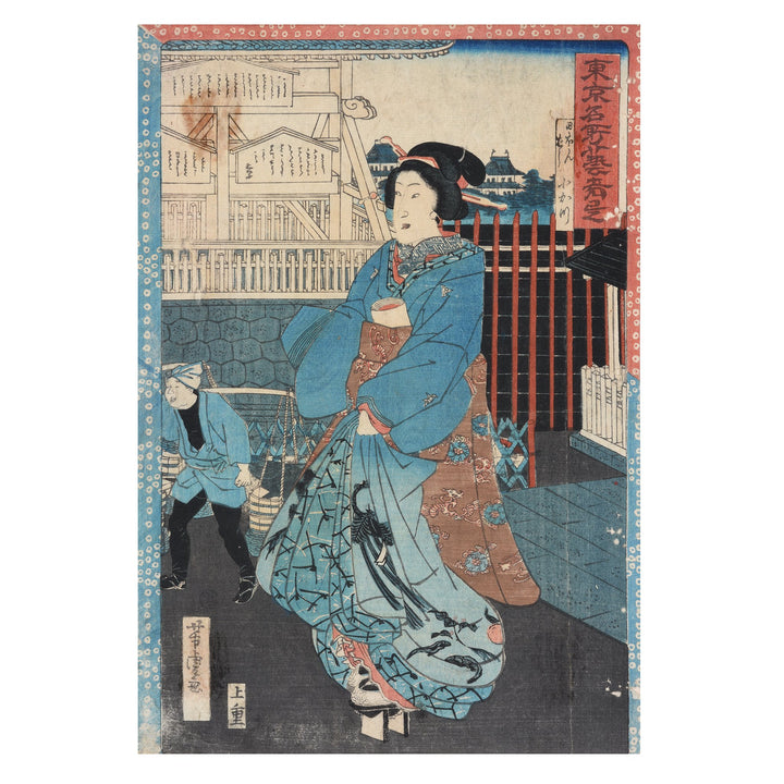 Framed Japanese Woodblock Print - Meiji Period | Indigo Antiques