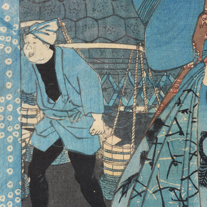 Detail of Framed Japanese Woodblock Print - Meiji Period | Indigo Antiques