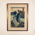 Framed Kunisada Woodblock Print - Meiji Period