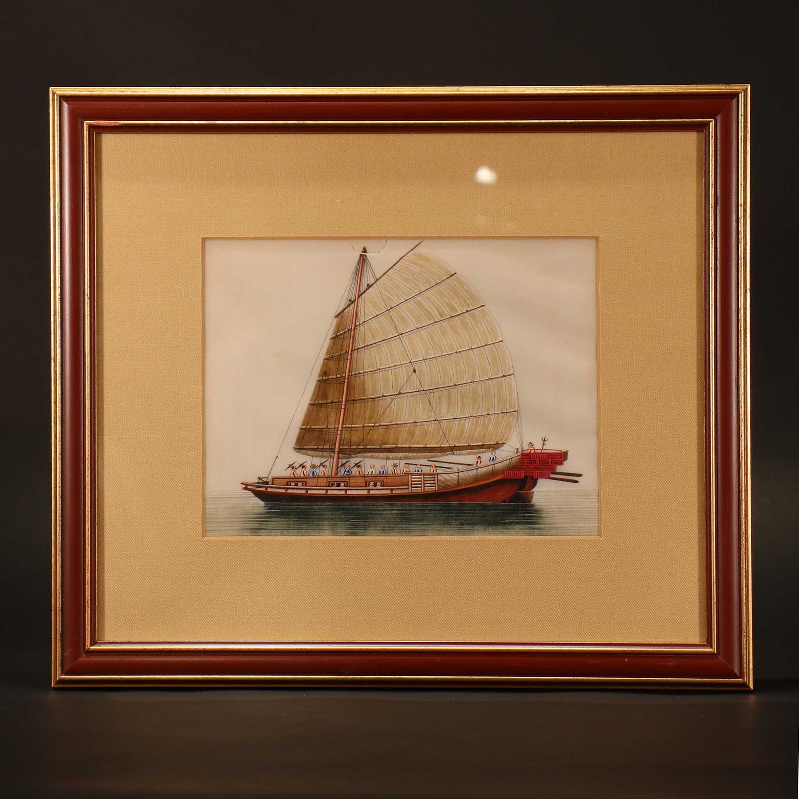 Framed Watercolour of a Chinese Sailing Ship - 19thC | Indigo Oriental Antiques