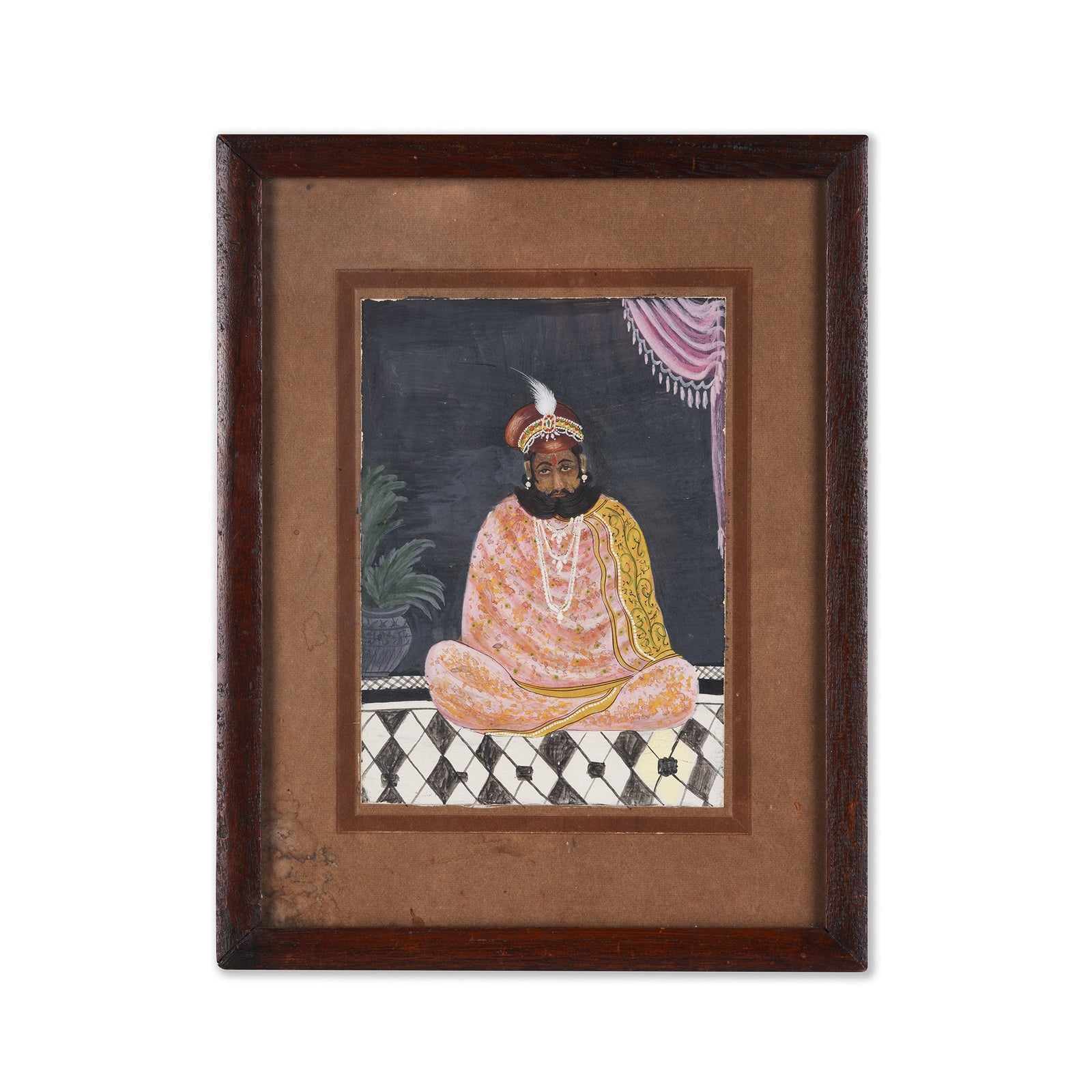 Framed Watercolour Painting - Rajasthan - 19thC - 25x1.3x32 - A4105