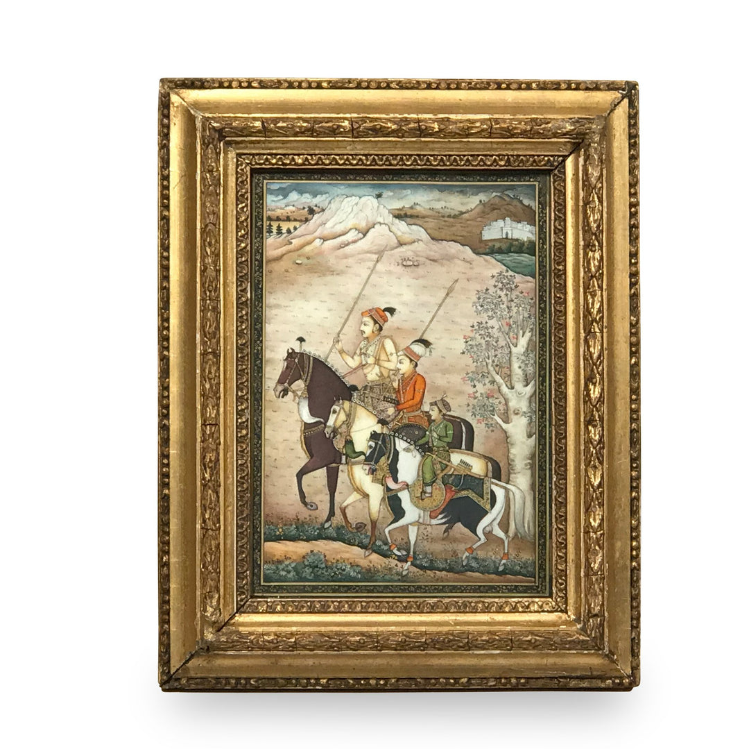Gilt Framed painting on ivory - Indian, 19th Century - 18 x 3 x 22.5 cms wxdxh - M308V4