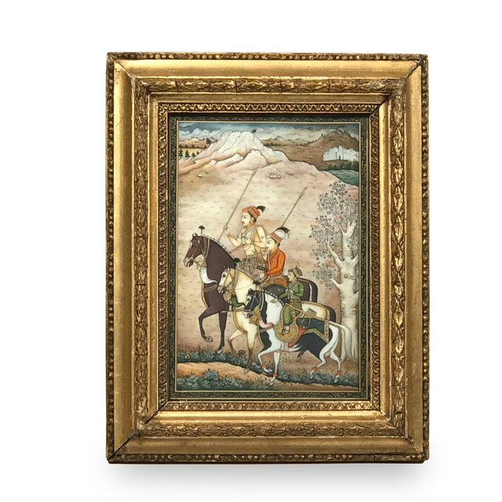 Gilt Framed painting on ivory - Indian, 19th Century - 18 x 3 x 22.5 cms wxdxh - M308V4